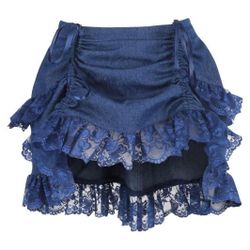 Missy/Queen Denim Lace Bustle Skirt
