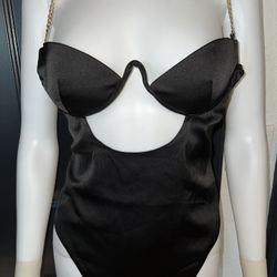 Silk Black Bodysuit 