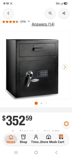AdirOffice
1.1 cu. ft. Steel Digital Depository Safe with Digital keypad, Black