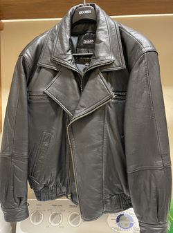 Men’s Black Leather Jacket Sz Medium