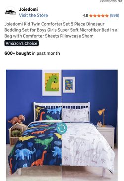 JOIEDOMI New Kids, 5 PCs Twin Dinosaur Comforter Set