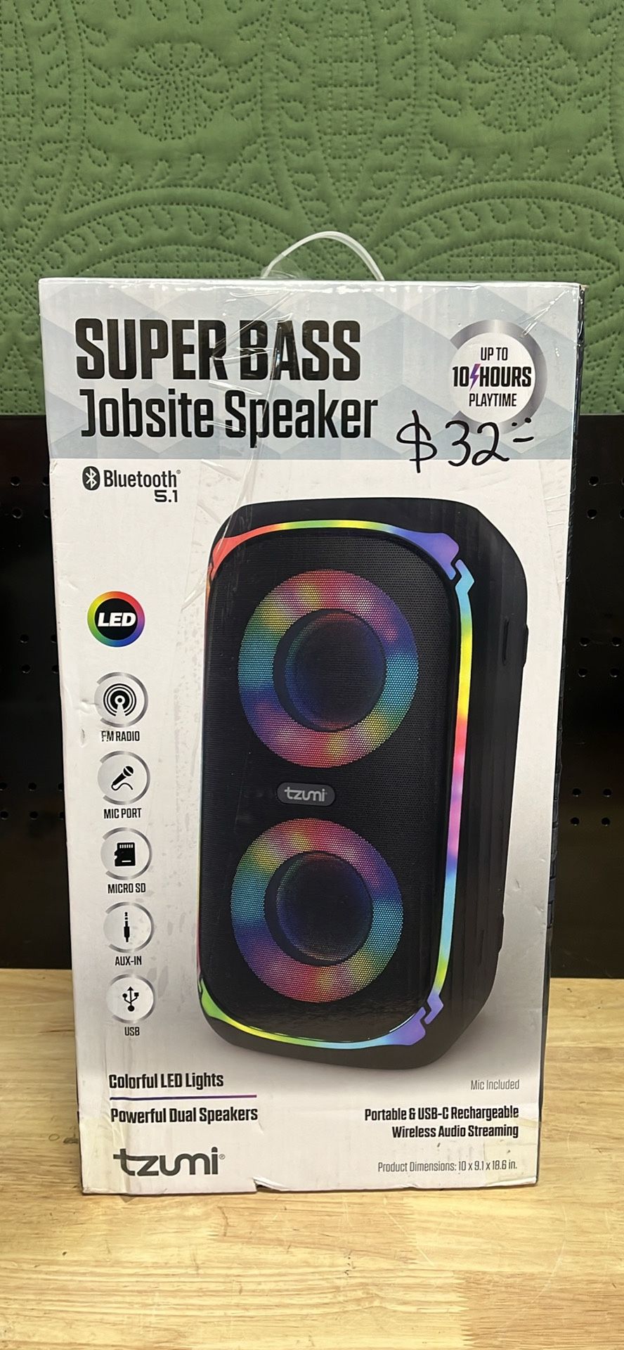 Tzumi Super Bass Jobsite Speaker