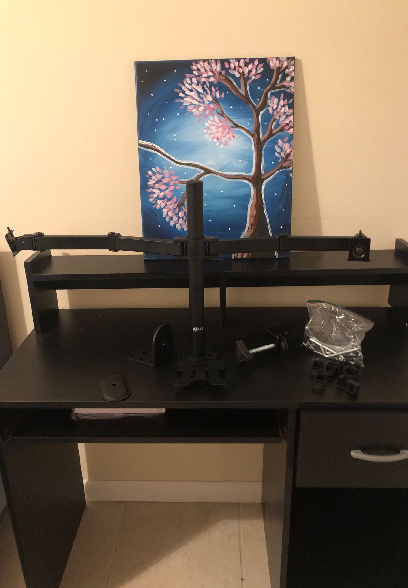 DUAL MONITOR MOUNT WALI . VEGA & CABLE RUNNER CLIPS