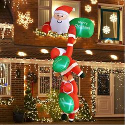 Climbing Santas Christmas Inflatable Wall/Roof Decoration