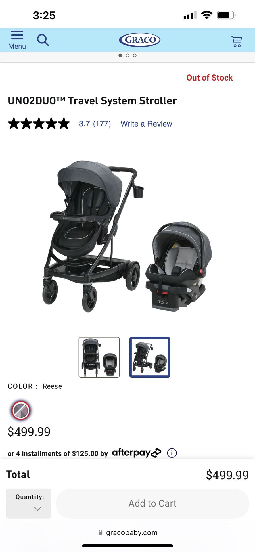 Graco UNO2DUO™ Travel System Stroller