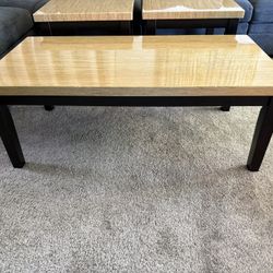 Ashley Signature Wilder Occasional Table Set Espresso T165-13 - Coffee Table 48” x 24” x 18” h & End Tables 24” x 22” x 22” h - small chip in edge of 