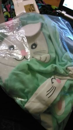 New in bag Kids studio medium 18 to 24 months bunny coverall with hat