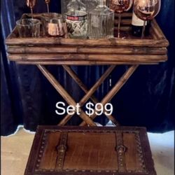 Rustic Boho Man Cave Bar Set Up By