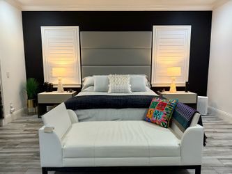 White Leather Chaise/Bench