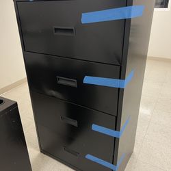 Staples HL1000 Lateral File Cabinet, 30" Wide, 4-Drawer, Black