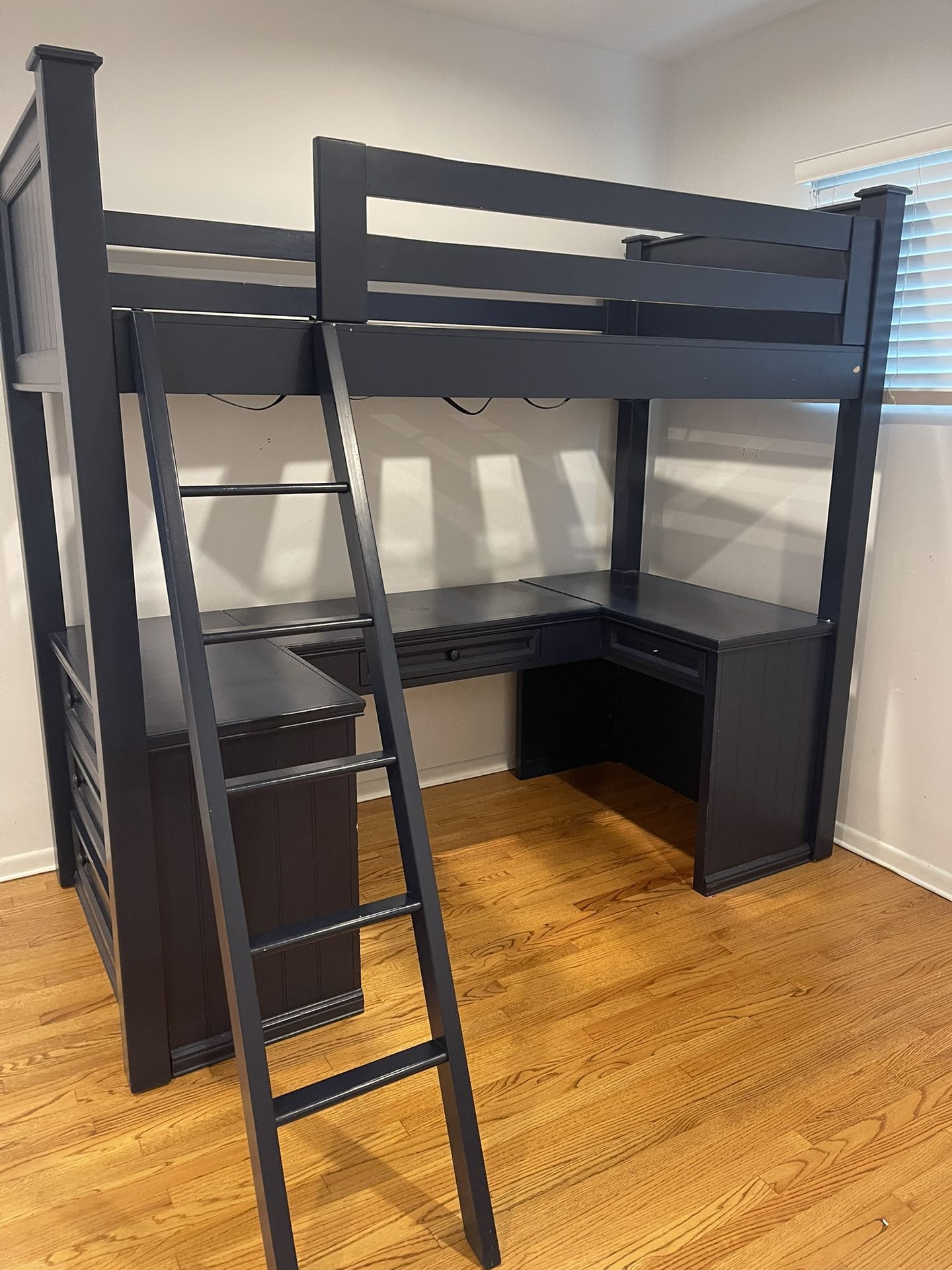 Twin Bunk Bed With Under Desk