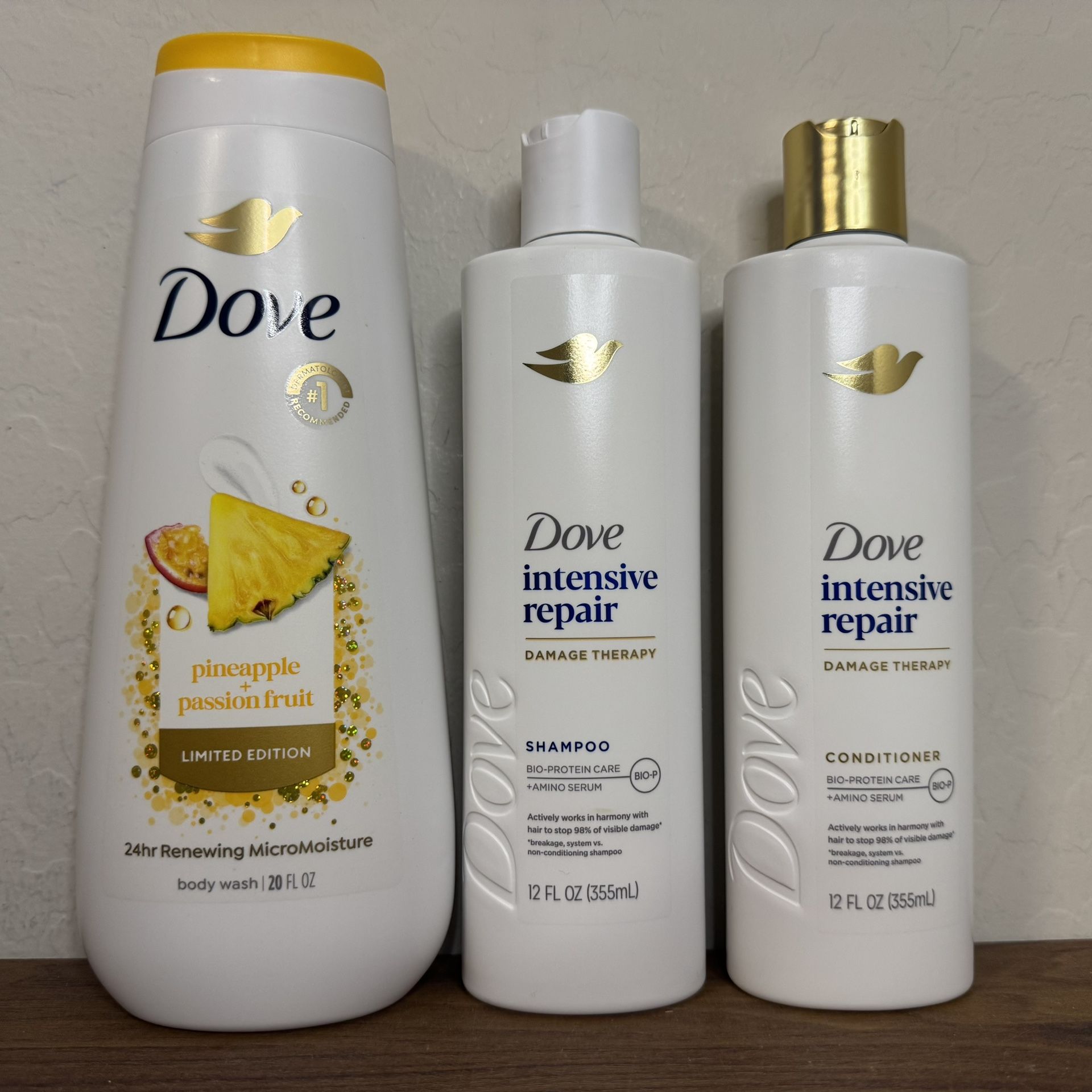 Dove Body Wash Shampoo Conditioner Bundle