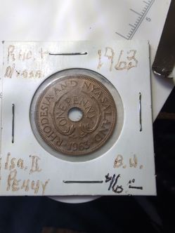 1963 1 Penny Rhodesia & Nyasaland