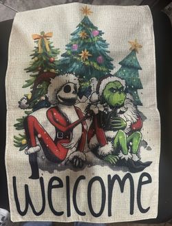 Nightmare Before Christmas/Grinch Garden Flag