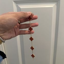 Guaranteed Authentic Van Cleef Carnelian Alhambra Bracelet
