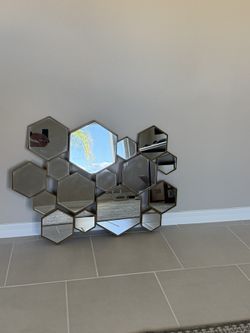 Hexagon Brass Mirror