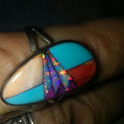 Sterling Ring Hand Made.5 Stone.look At The Ring