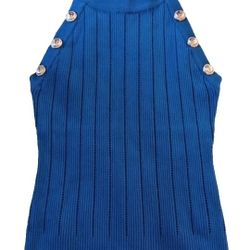 Immodel Women round neck regular pullover stretchable sleeveless top. Size L