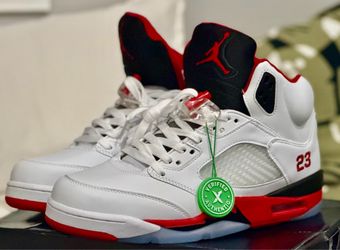 Fire Red Black tongue J 5s, Brand new, US men’s 10