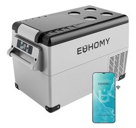 EUHOMY 12 Volt Refrigerator, 38QT(35L) Electric Cooler, 12V Fridge APP Control, 12V Cooler -4℉~68℉, Portable Freezer 12/24V DC 100-240V AC for Camping