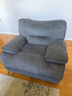 Gray Fabric Power Recliner Chair