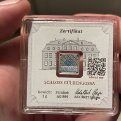 1 Gram gieger Silver Piece Official Black Light Stamp