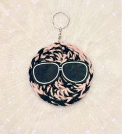Handmade Crochet Sunnies Patch Keychain