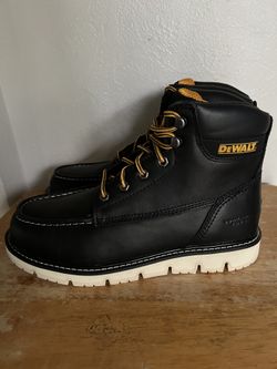 DeWALT Flex Moc PT DXWP10034 6" Work Boots Men's US Sz 10M Black Leather Lace-Up