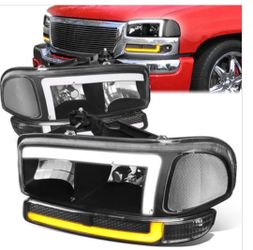 4pcs headlights for 99-06 gmc sierra gmc Yukon led drl Luces farros focos cuartos