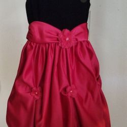 NEW Girls Size 8 "American Princess" Black Velvet And deep Red Satin Dress