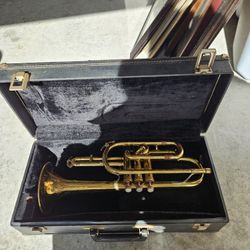 Brass Trumpet with Case (Cornet N Needs Mouth Piece Only) 