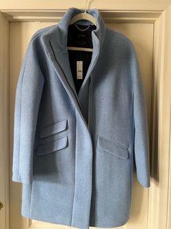 J.Crew Light Blue Wool Zip-Front Coat