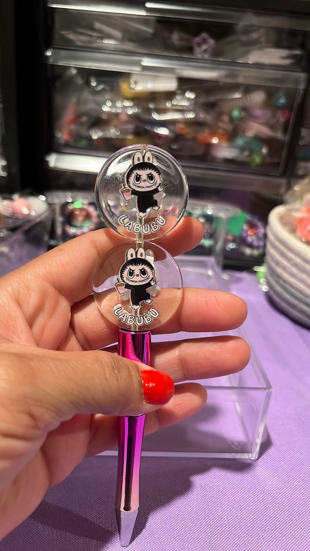Double Side Labubu Large Circle Charm 
