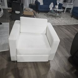 Faux Leather Accent Chair 