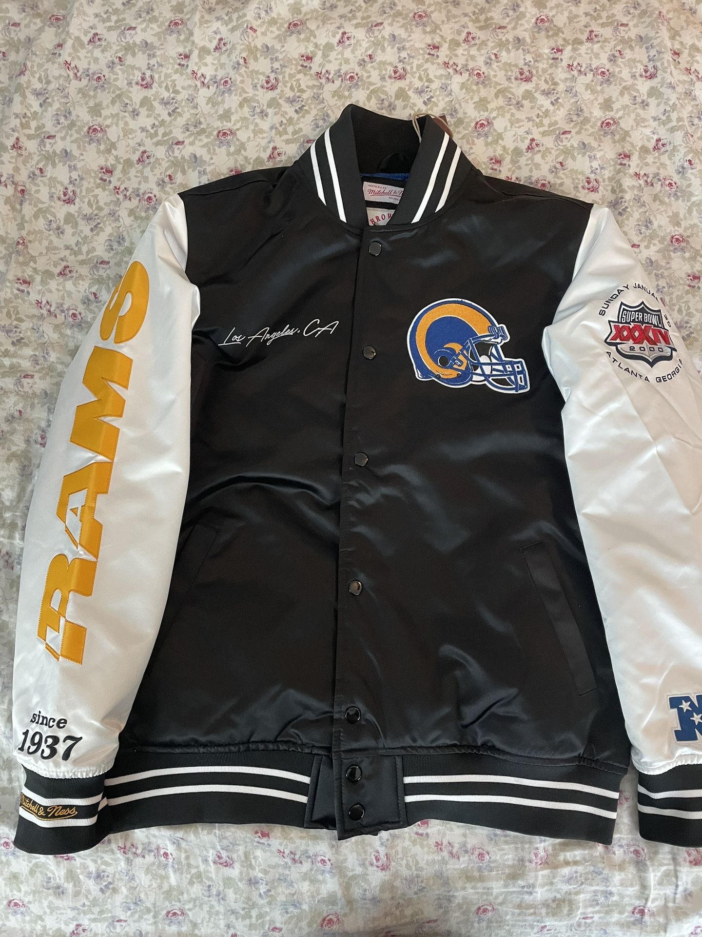 MITCHELL & NESS Men’s Los Angeles Rams Jacket Size Large NEW WITH TAGS