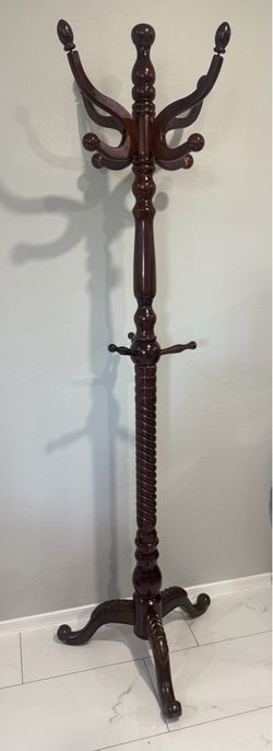 traditional wooden twist coat rac