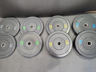 Color Coded Olympic Black Bumper Weight Plates Full Set (2x2.5lb-2x5lb-2x10lb-2x25lb-2x35lb-2x45lb)