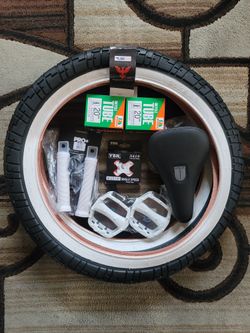 NEW Bicycle Bmx Parts Bundle 20" White
