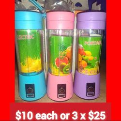 Portable Blender with USB Cable 
(Rechargeable battery)