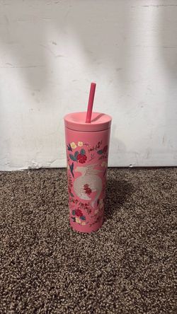 Starbucks Pink Floral Siren Tumbler with Straw