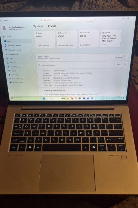 HP Elitebook Poly Studio Ryzen 5 Pro 845 G11