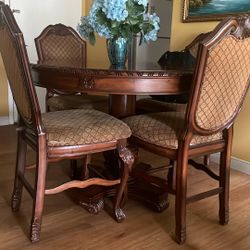 4 Chairs Set Brown And Beige Color 