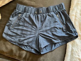 Blue Athletic Running Shorts with Zip Pockets