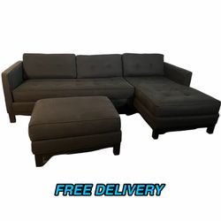 LIKE NEW FREE DELIVERY LIKE NEW SECTIONAL AND OTTOMAN
