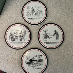 Set of 4 The New Yorker Funny Cartoon Joke Coasters