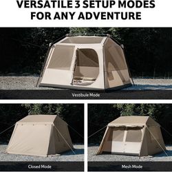 Naturehike Village Lite Camping Tent, 60S Easy Setup Instant Tents for Camping, Double Layer 4/8 Person Tent with with Full Rainfly