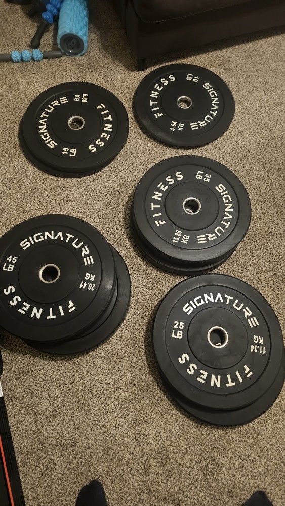Signature Fitness 2" Olympic Bumper Plate Weight Plates
