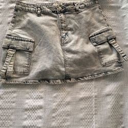 Project Rebel Denim XL Cargo Mini Skirt NWT
