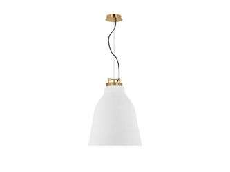 NEW! VISUAL COMFORT & CO 20″ Forge Large Pendant in Matte White and Brass