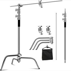 Selens 11ft Studio Heavy Duty Light C Stand Tripod Boom Arm 1/4" 3/8" Sandbag  extras including